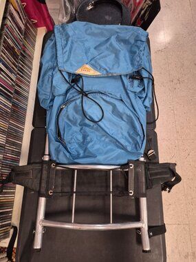 Vintage Kelty External Frame Backpack Blue Nylon Hiking Backpacking Rucksack USA